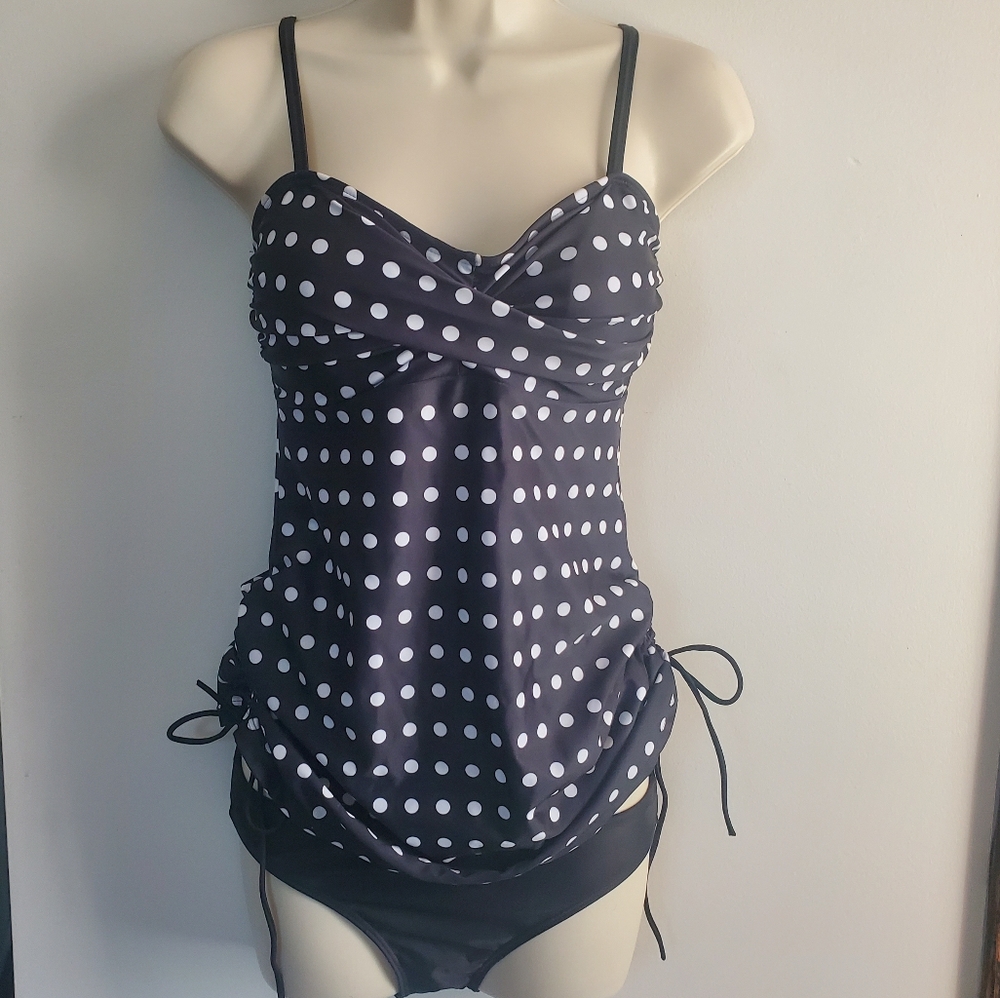 Black and White Polka Dot Swimsuit